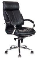 картинка КРЕСЛО РУКОВОДИТЕЛЯ БЮРОКРАТ T-9904SL/BLACK ЧЕРНЫЙ ИСКУССТВЕННАЯ КОЖА КРЕСТОВИНА ХРОМ