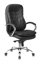 картинка Кресло руководителя Бюрократ T-9950/BLACK черный кожа крестовина хром