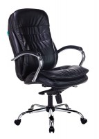 картинка Кресло руководителя Бюрократ T-9950/BLACK-PU сиденье черный искусственная кожа крестовина хром
